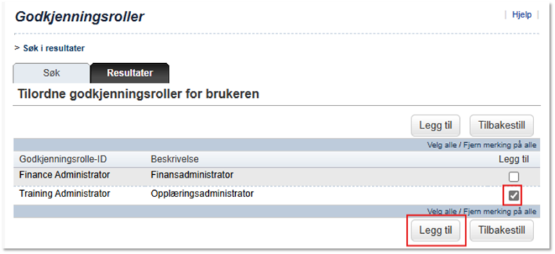 Bildet viser tilordning av roller
