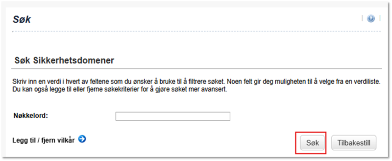 Bildet viser knappen søk