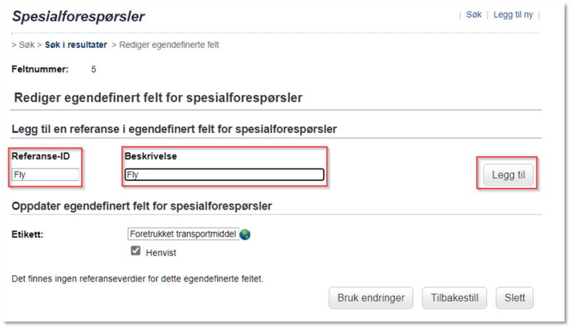 Bildet viser spesialforespørsler