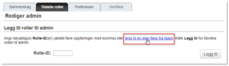 Bildet viser valget legg til en eller flere fra listen