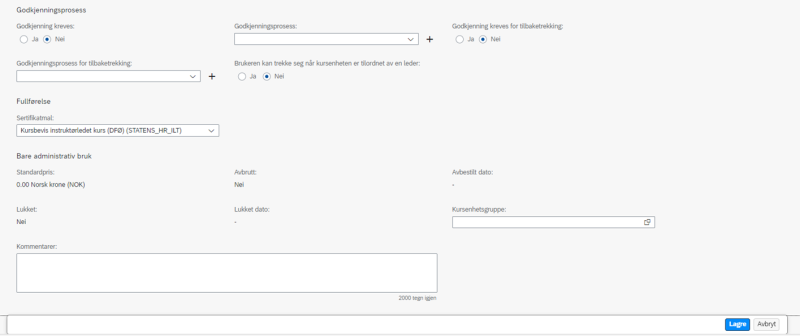 Bildet viser et skjermbilde fra systemløsningen DFØ HR