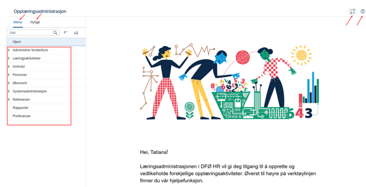 Bildet viser et skjermbilde fra systemløsningen DFØ HR
