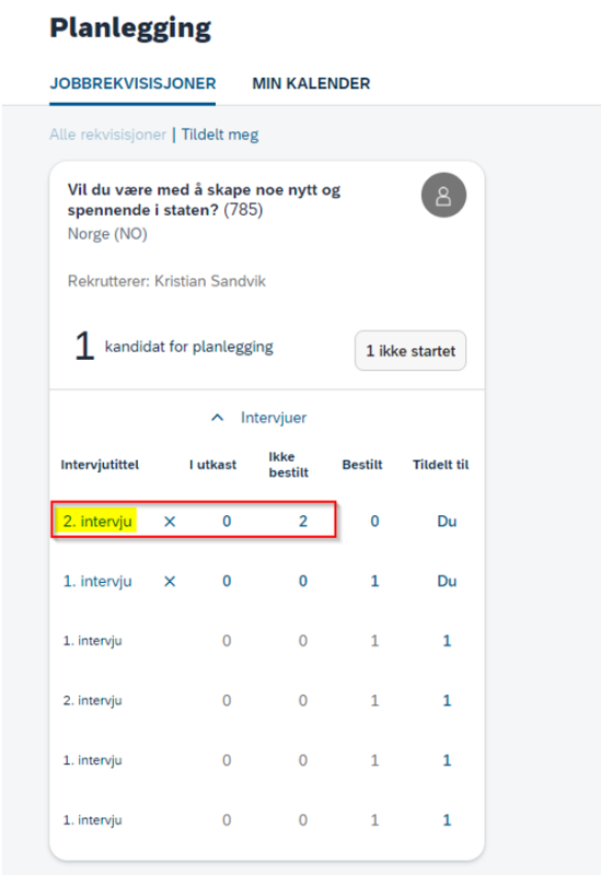 Bilde som viser hvordan du kan sende et nytt tidspunkt til kandidat. 