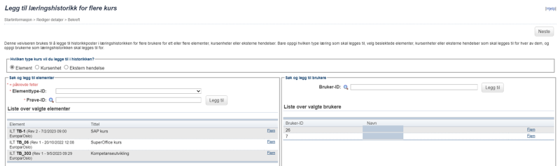 Bildet viser et skjermbilde fra systemløsningen DFØ HR
