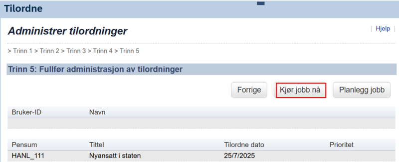 Bildet viser et skjermbilde fra systemløsningen DFØ HR