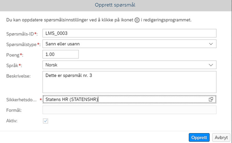 Bildet viser et skjermbilde fra systemløsningen DFØ HR