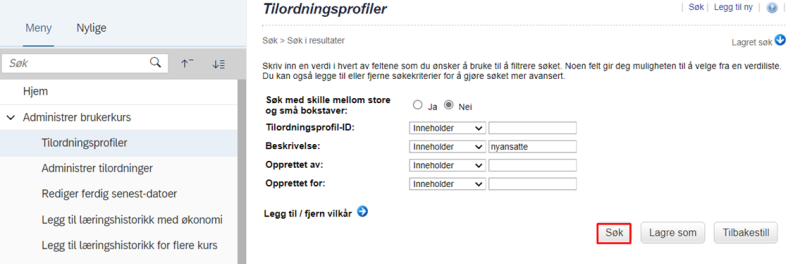 Bildet viser et skjermbilde fra systemløsningen DFØ HR
