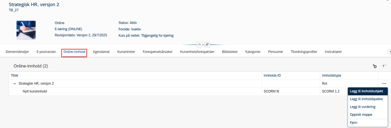 Bildet viser et skjermbilde fra systemløsningen DFØ HR