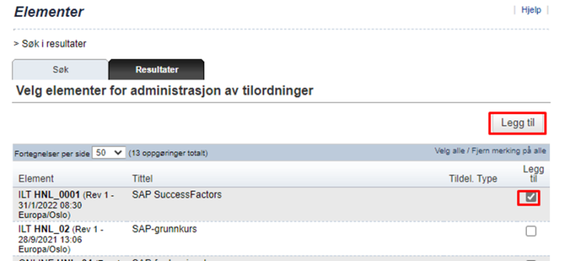 Bildet viser et skjermbilde fra systemløsningen DFØ HR