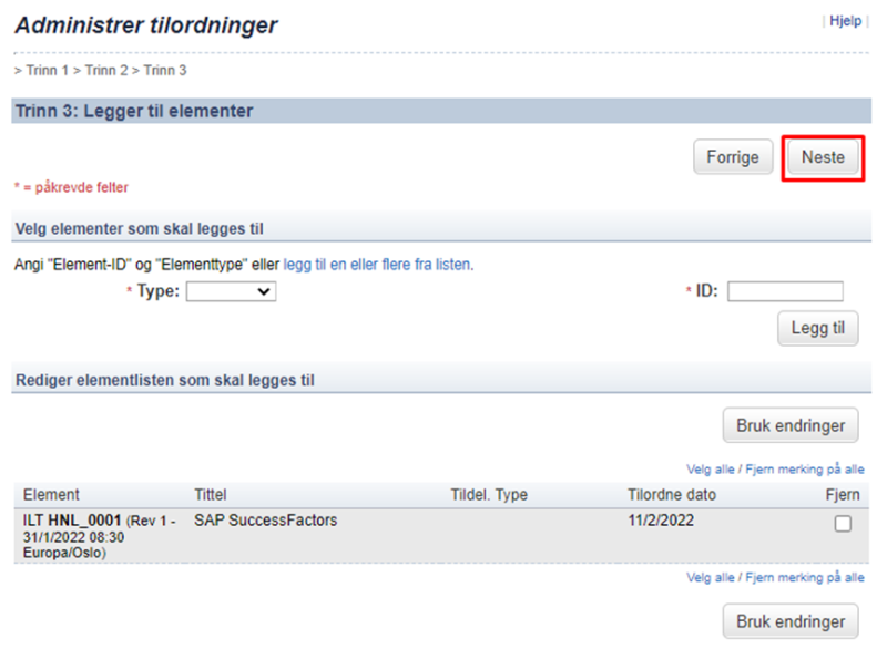 Bildet viser et skjermbilde fra systemløsningen DFØ HR
