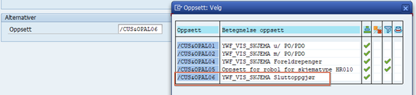Bilder viser oppslag i SAP
