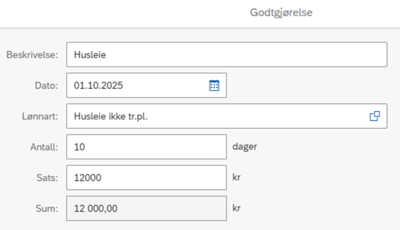 Bildet viser et skjermbilde fra e-skjema.