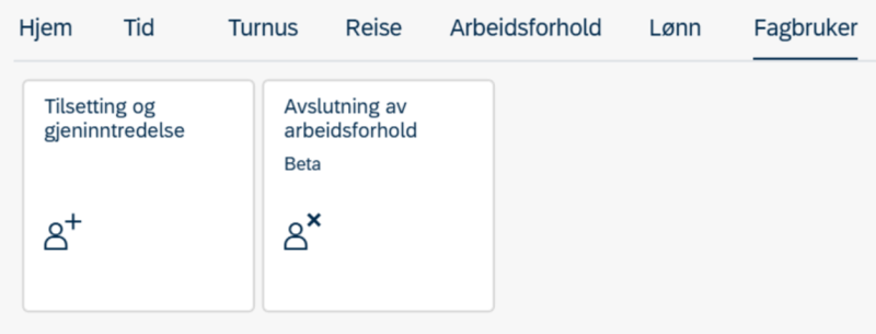 Bildet viser flisen Tilsetting og gjeninntredelse i selvbetjeningsportalen