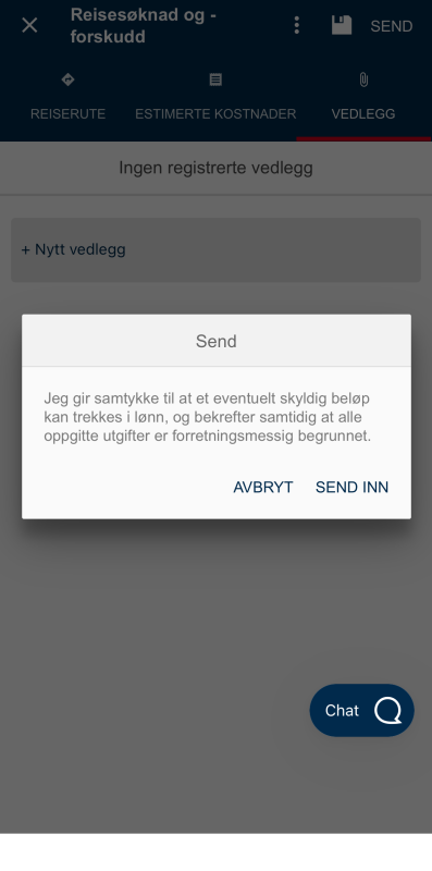 Bildet viser send inn