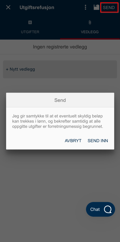 Bildet viser send inn