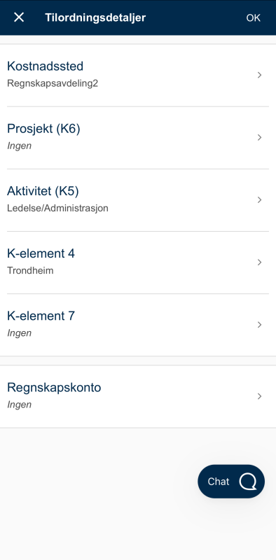Bildet viser kosnadsfordeling