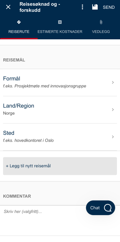 Bildet viser reiserute del 2