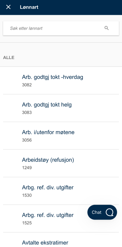 Bildet viser valg av lønnart