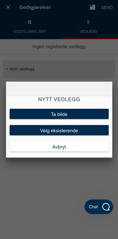 Bildet viser legg til nytt vedlegg