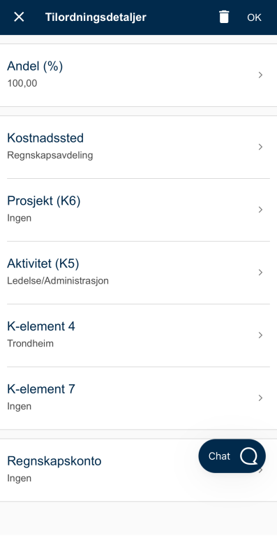 Bildet viser kostnadstilordning