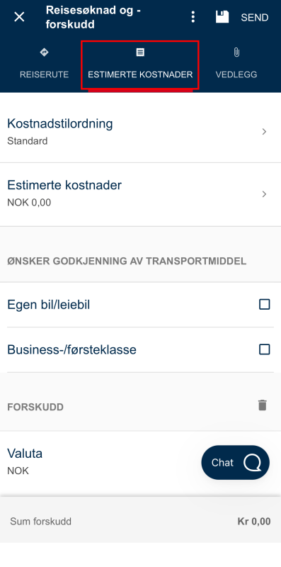 Bildet viser estimerte kostnader