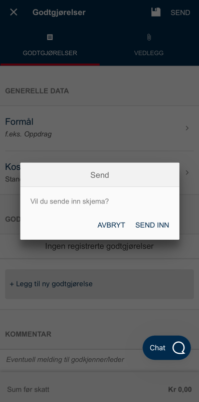 Bildet viser send inn