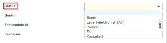 Fakturaoversikt statuser