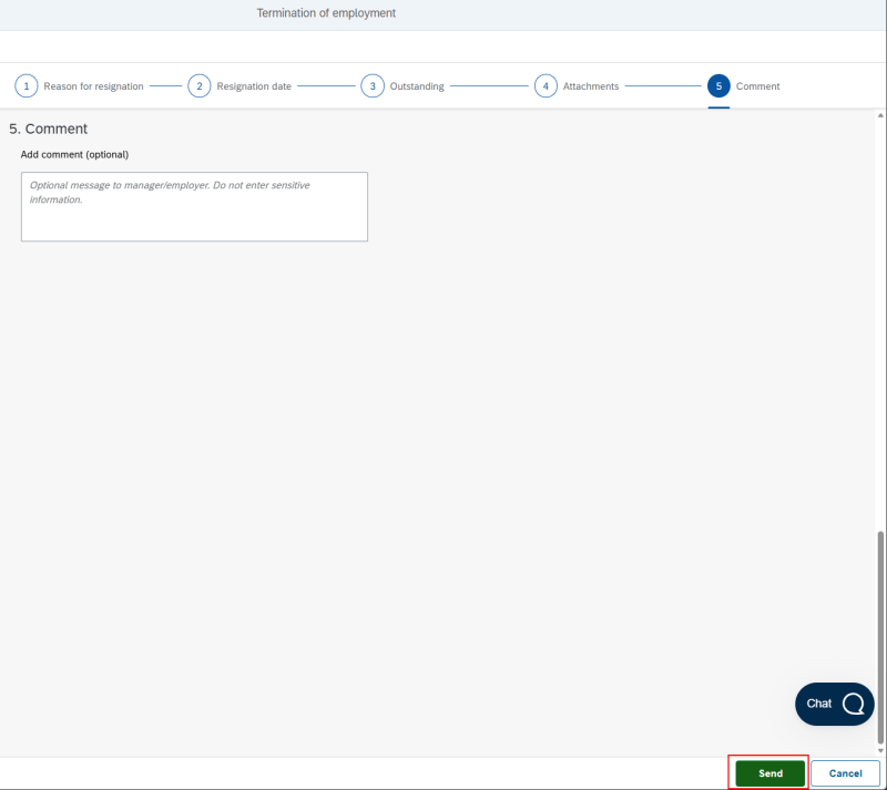 image showing send button in the form