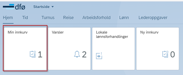Bildet viser flisen Min innkurv i selvbetjeningsportalen