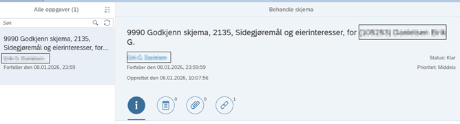 Bildet viser oppgave til behandling