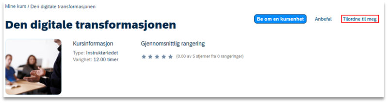 Bildet viser valget tilordne til meg