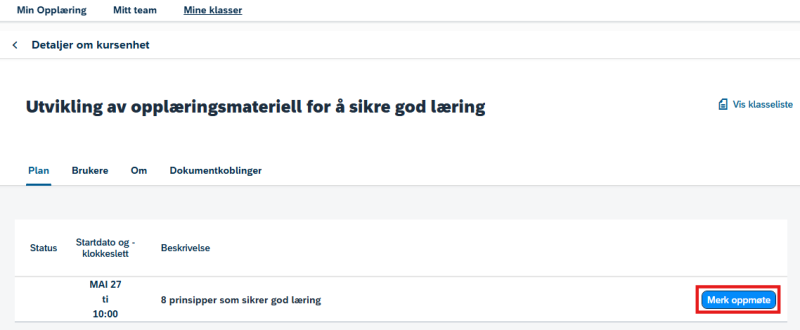 Bildet viser endringer i oppmøtet