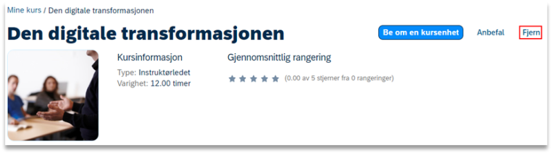 Bildet viser valget fjern