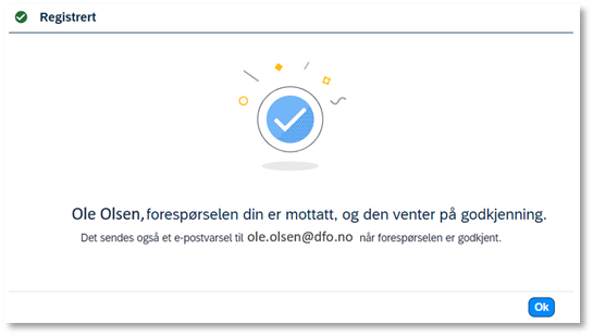 Bildet viser ventende forespørsel