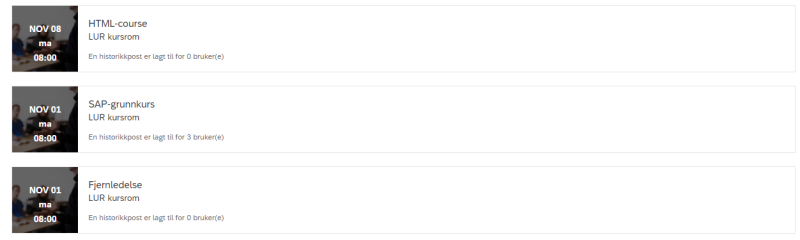 Bildet viser tidligere kurs
