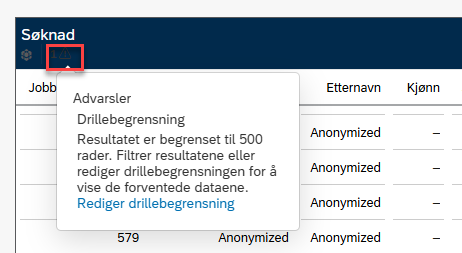 Bildet viser feltet atferd og valg for antall kolonner og rader.