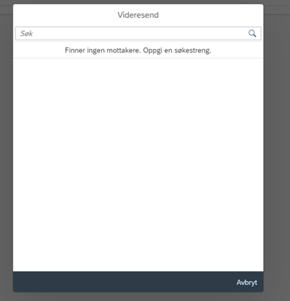 Bildet viser søkebildet ved videresending