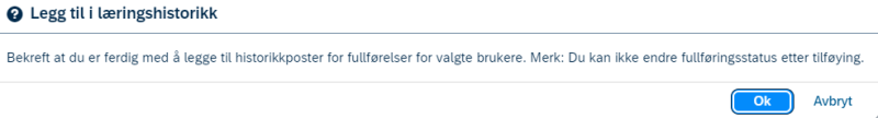 Bildet viser legg til læringshistorikk
