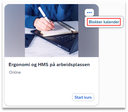 Bildet viser valget blokker kalender