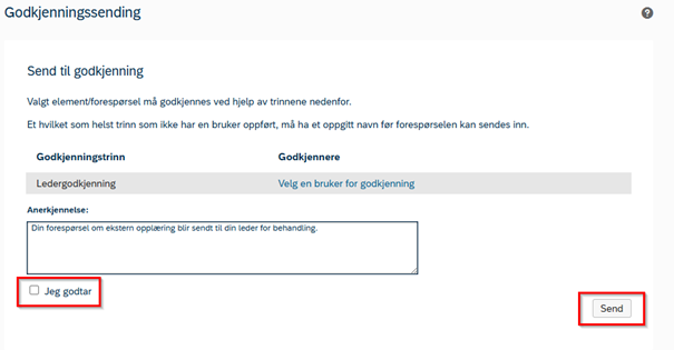 Bildet viser send til godkjenning