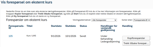 Bildet viser forespørselskjema