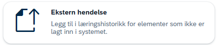 Bildet viser valget ekstern hendelse