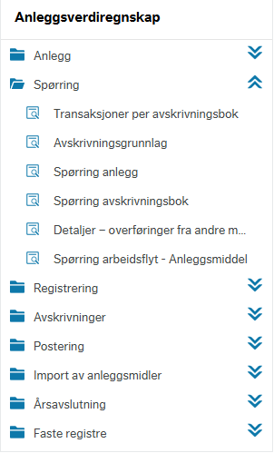 Menypunktet Spørring