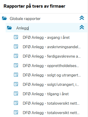 Oversikt over rapportert på tvers av firmaer