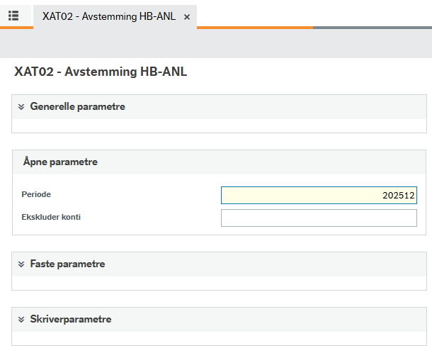 Bestillingsparametre XAT02 