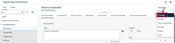 Bildet viser valget planlegg