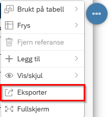 Bildet viser valget Eksporter under trepunkstmenyen