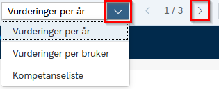 Bildet viser navigasjonspilene og nedtrekksmenyen