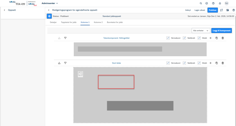 Bildet viser bildekomponenten under redigeringsprogram