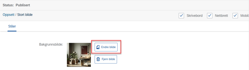 Bildet viser knappen Endre bilde under bildekomponenten